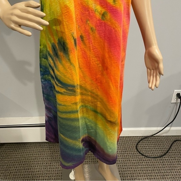 Fabulous tie dye shortsleeve dress pride gravity dye in rainbow colors XL - Picture 5 of 7
